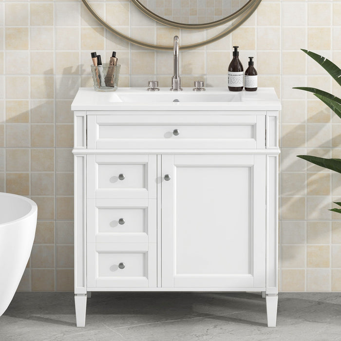Bathroom Vanity With 2 Drawers And Tip-Out Drawer, Storage Cabinet Hearth and Haven