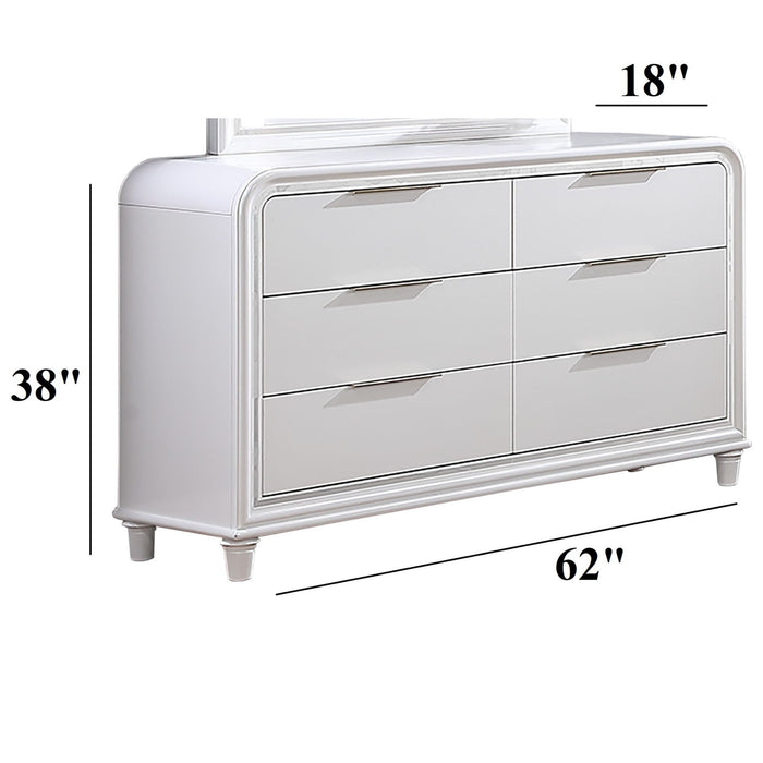 Dresser 6 Drawers - White Home Essentials