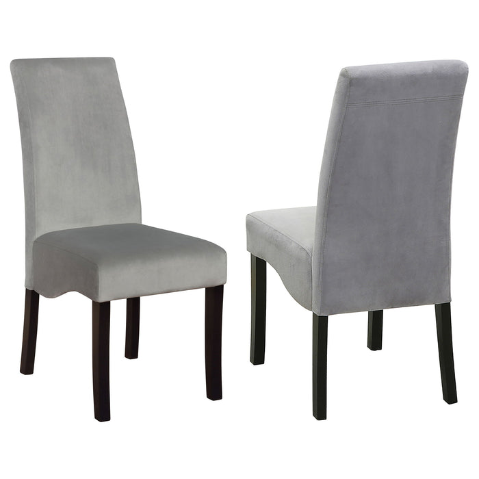 Upholstered Dining Chair Soft Padded Seat And Flared Back Design (Set of 2) - Gray Furniture Max