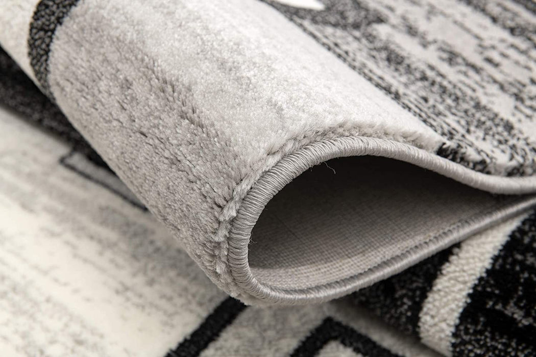3' x 13' Asymmetric Blocks Runner Rug - Gray