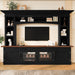 Extra Long TV Stand With 7 Color LED Lights, Adjustable Shelves & Storage Cabinets Hearth and Haven