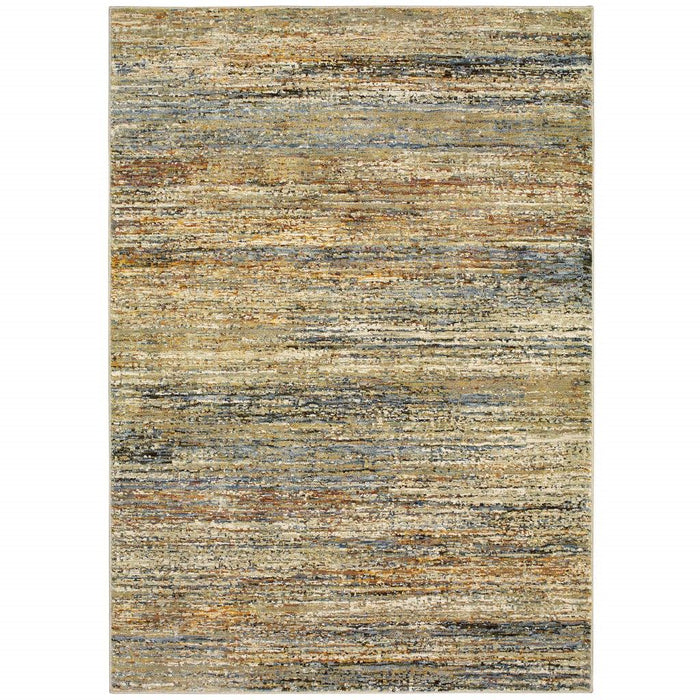 5' x 8' Abstract Area Rug - Gold And Green