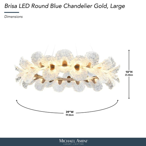 Michael Amini Lighting - Brisa 39" Round LED Chandelier - Ocean Blue / Bronze Michael Amini