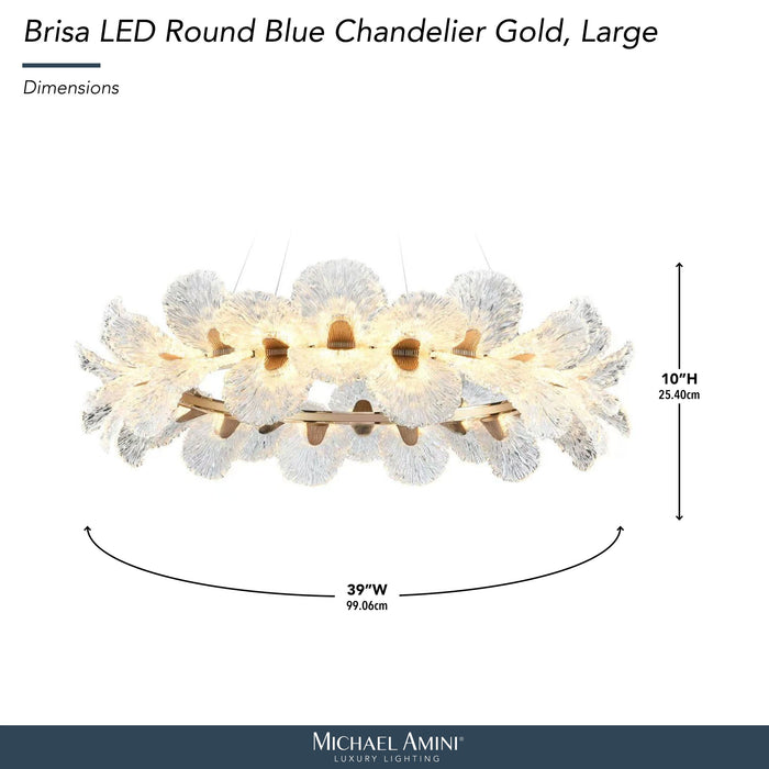 Michael Amini Lighting - Brisa 39" Round LED Chandelier - Ocean Blue / Bronze Michael Amini