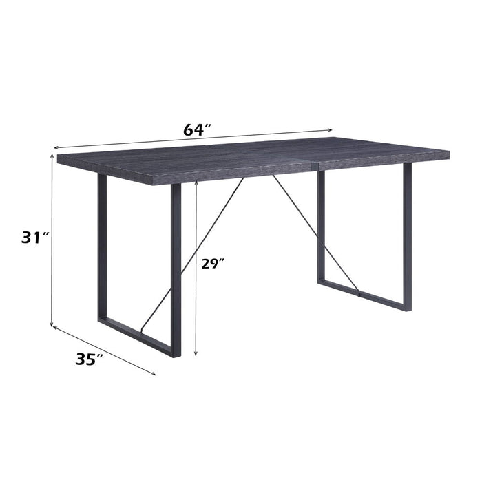 Nakula - Dining Table - Gray Oak & Black ACME