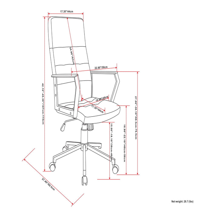 Foley - Swivel Office Chair - Distressed Blue Simpli-Home