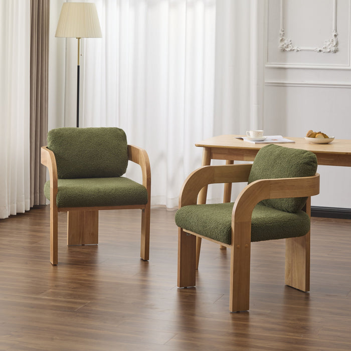 2 Pack Dining Chairs With Pillow Back Noble House