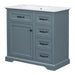 36" Bathroom Vanity With Sink, 2 Tip-Out Drawers, Soft Close Hinges Noble House