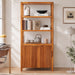 Modern Tall Storage Bookcase Cabinet With 2 Open Shelves & Double Doors Noble House