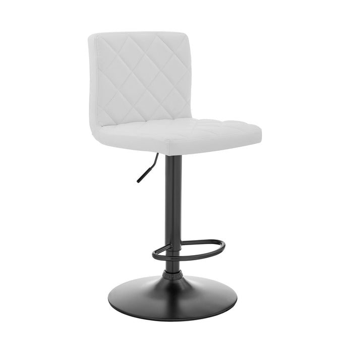 Swivel Low Back Adjustable Height Bar Chair - White / Black