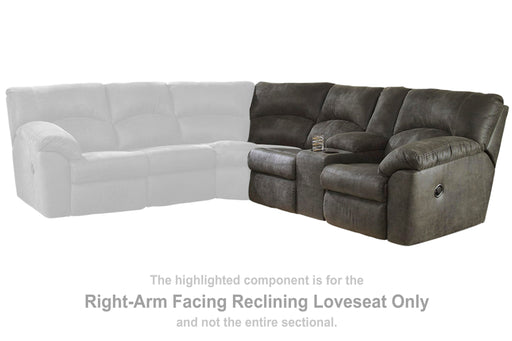 Tambo - RAF REC Loveseat w/Console - Pewter Signature Design by Ashley®