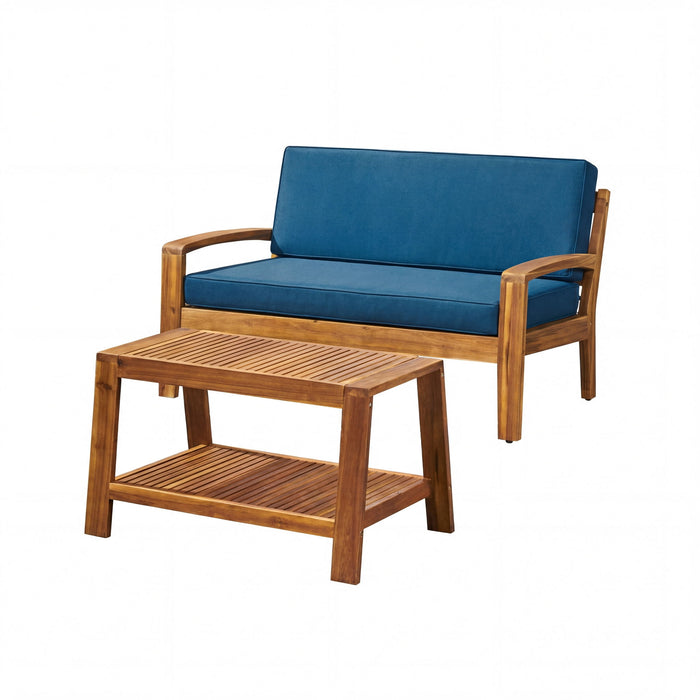 2 Piece Conversation Set, Loveseat & Coffee Table Noble House