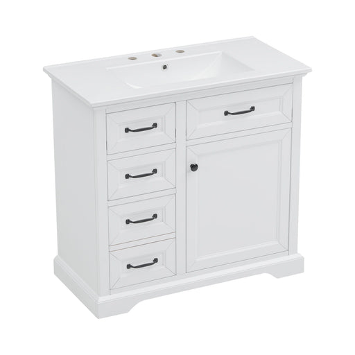 Modern Bathroom Vanity With Sink Top, 4 Drawers And 1 Soft-Close Door Hearth and Haven