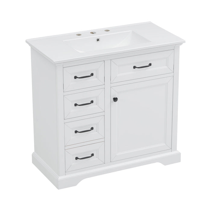 Modern Bathroom Vanity With Sink Top, 4 Drawers And 1 Soft-Close Door Hearth and Haven