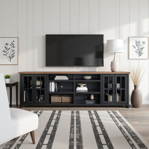TV Stand Console For TVs Up To 100" - Black / Whiskey Home Essentials