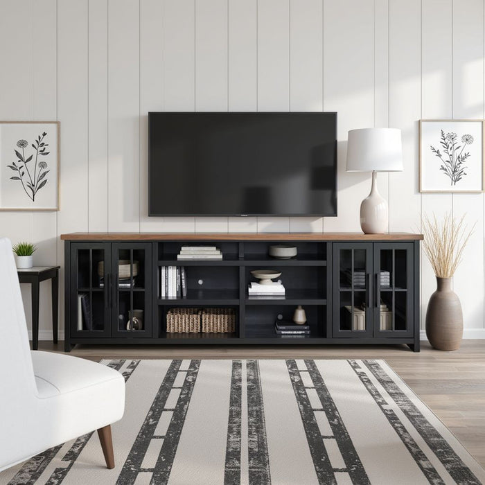 TV Stand Console For TVs Up To 100" - Black / Whiskey Home Essentials