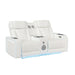 Electra - Power Reclining Loveseat With Power Headrests, Console, Speakers, Massage, LED Lighting And USB Control Matrix Furniture Group