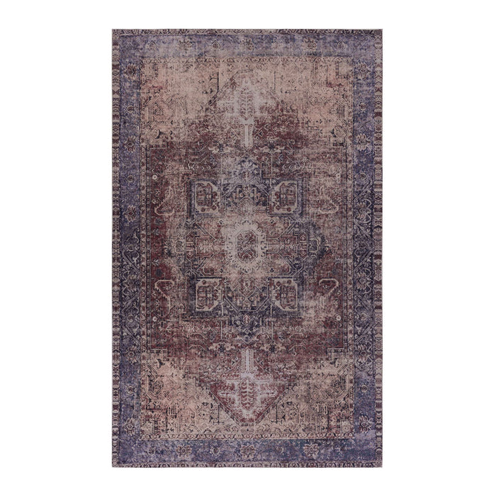 9' x 12' Area Rugs Living Room, Washable Rug, Low-Pile, Non-Slip, Non-Shedding, Foldable, Kid & Pet Friendly Area Rugs For Living Room, Bedroom, Kitchen, Dining Room Rug - Burgundy