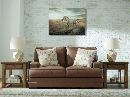 VillaCourt - Loveseat - Caramel Benchcraft®