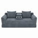 Soft Striped Convertible Sofa Bed, Dual Use Lounge Couch With Cup Holders And Pillows Home Essentials
