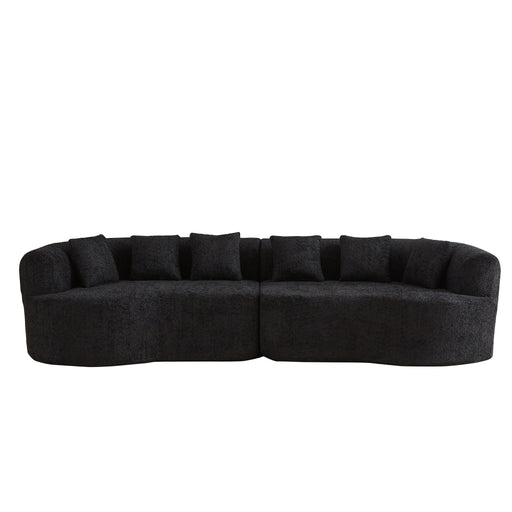 Curved Sectional Sofa With 6 Pillows Home Essentials
