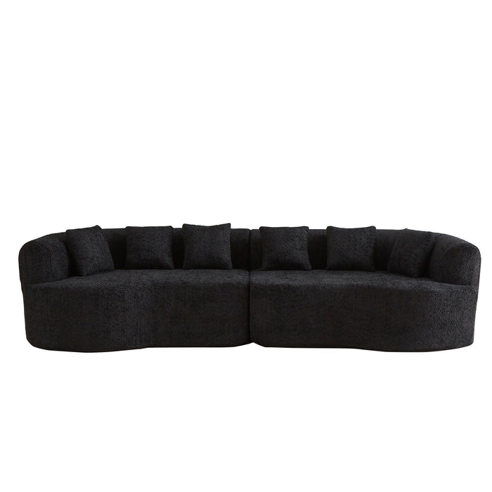 Curved Sectional Sofa With 6 Pillows Home Essentials