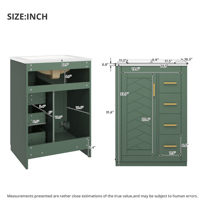 Modern Bathroom Vanity With 1 Door And 3 Drawers Hearth and Haven