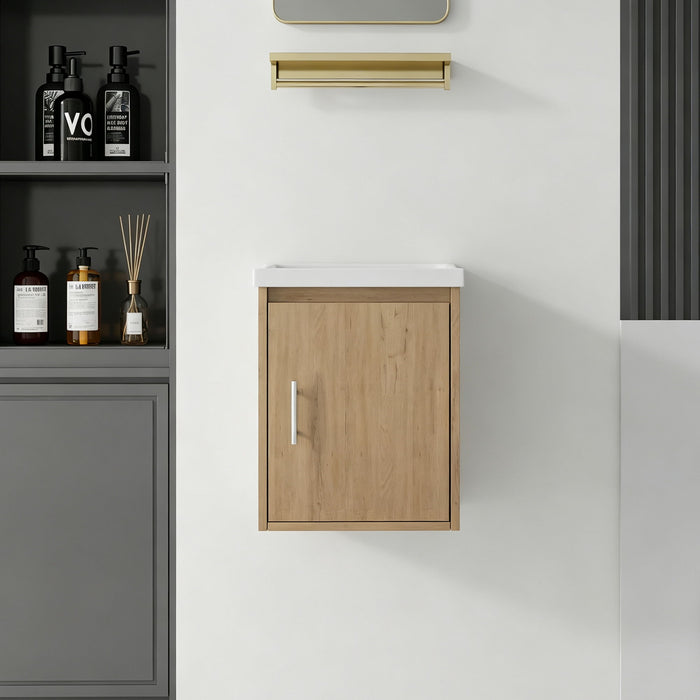 Floating Bathroom Vanity Combo, Wall Mounted Cabinet With Sink & Soft Close Doors For Small Bathrooms Home Essentials