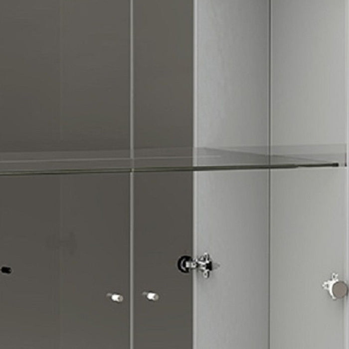 Display Stand With One drawer - Silver And White