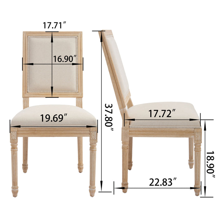 Dining Chairs With Upholstered Square Back (Set of 2) Home Essentials