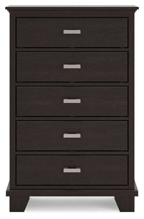 Covetown - Five Drawer Chest - Dark Brown Signature Design by Ashley®
