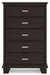 Covetown - Five Drawer Chest - Dark Brown Signature Design by Ashley®