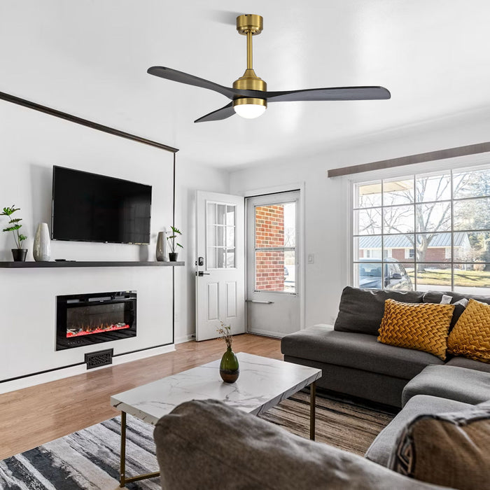 52" Ceiling Fan With Dimmable LED Light, 6 Speed DC Motor, 3 Blades Daily Nest