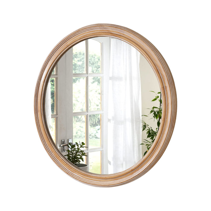 Round Wall Mirror With Ribbed Frame Daily Nest