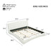 King Curved Upholstered Bed With Smart Ambient Lighting - Cream Noble House