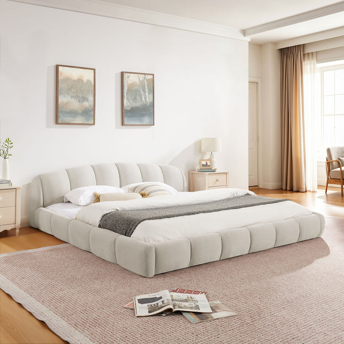 Upholstered Platform Bed Frame, Low Profile Floor Bed, No Box Spring Required Home Essentials
