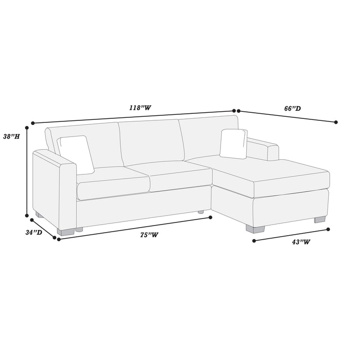 Sectional Sofa Set With Reversible Chaise, Living Room Furniture Home Essentials