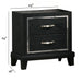 Nightstand With USB Port, Tapered Legs - Black Home Essentials
