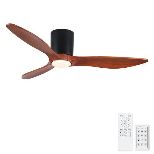 Low Profile Flush Mount Ceiling Fan With Light And Reversible Quiet Motor - Matte Black Daily Nest