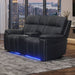 Hartley - Reclining Console Loveseat With Power Headrest & Footrest - Black New Classic