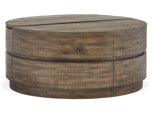 Baisden - Round Lift Top Cocktail Table With Casters - Tobacco Magnussen Furniture