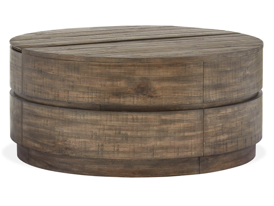 Baisden - Round Lift Top Cocktail Table With Casters - Tobacco Magnussen Furniture