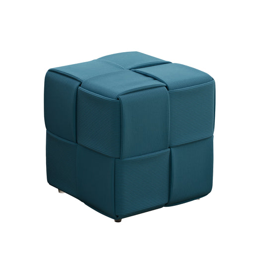 Modern Ottoman Foot Rest With Woven Design Home Essentials