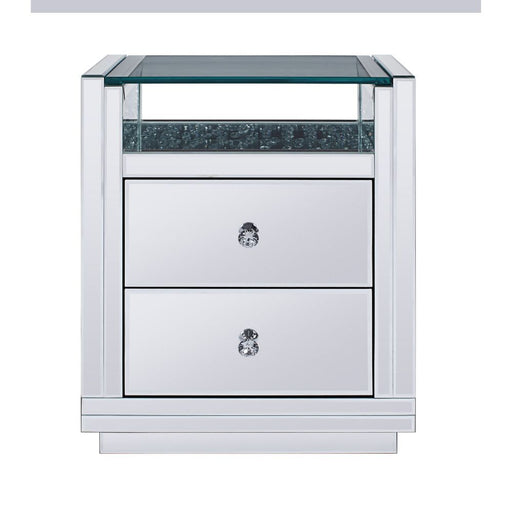 Nysa - 20" X 14" Accent Table - Mirrored & Faux Crystals ACME