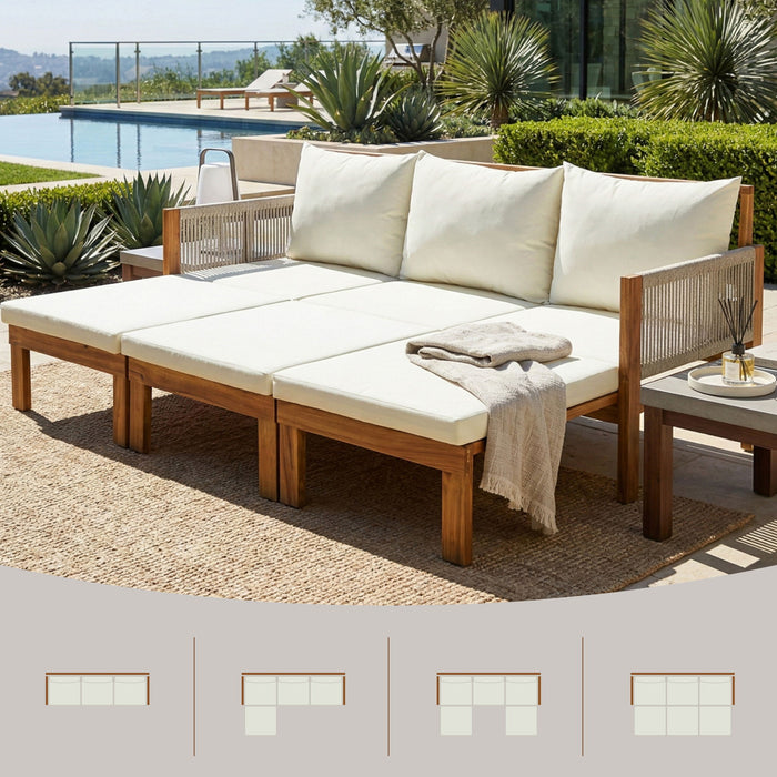 Outdoor 3 Seat Patio Sunbed Hearth and Haven