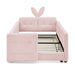 Cute Rabbit Ear Upholstered Platform Bed Frame With Safety Rail Home Essentials