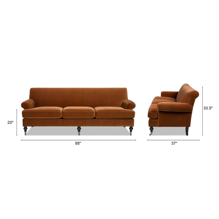 Alana Lawson - Modern Three Cushion Tightback Sofa Jennifer Taylor Home
