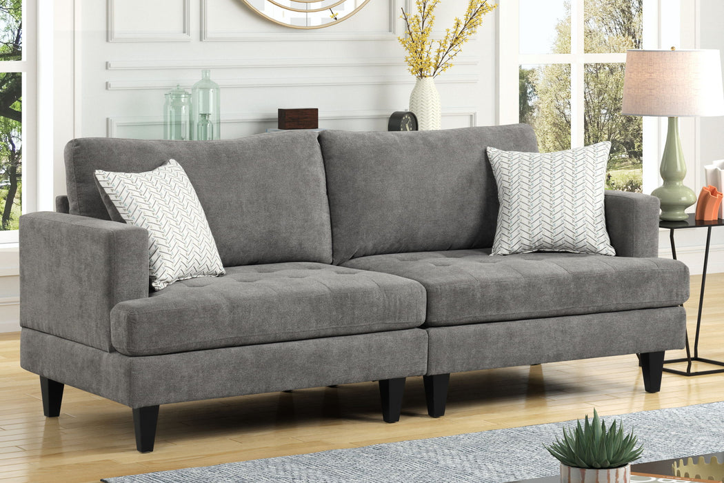 Callaway - Sofa With Throw Pillows - Gray