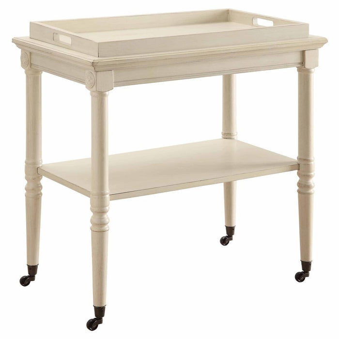 French Style Trolley Table - Antique White