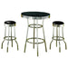 3 Piece Round 1950S Bistro Pub Bar Table Set - Black Furniture Max